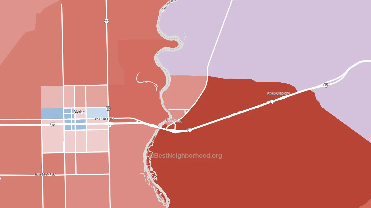 Ehrenberg, AZ block-group political-lean map