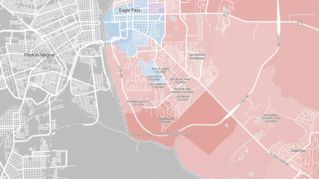 Eidson Road, TX block-group political-lean map