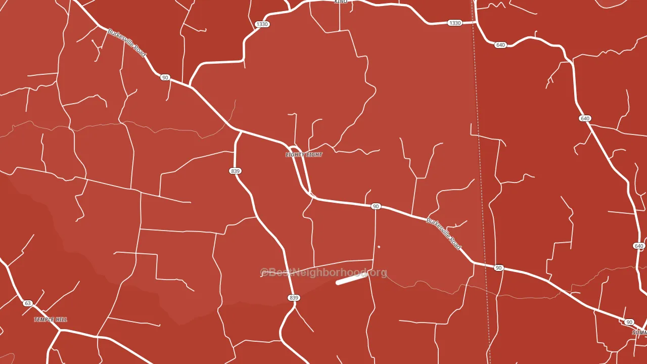 Eighty Eight, KY block-group political-lean map