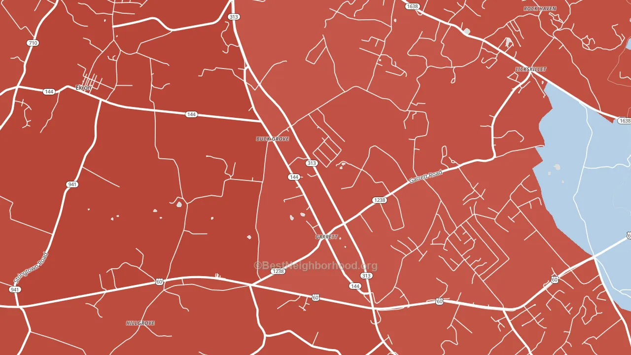 Ekron, KY block-group political-lean map