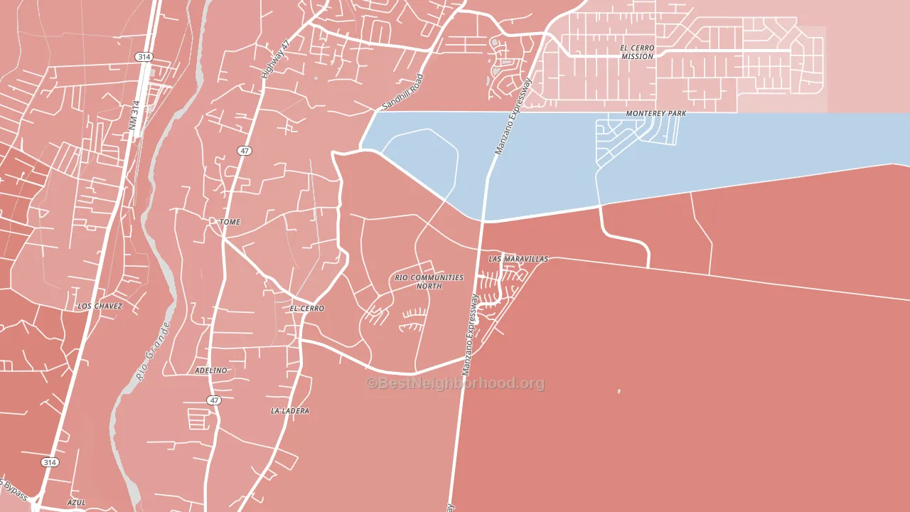 El Cerro, NM block-group political-lean map
