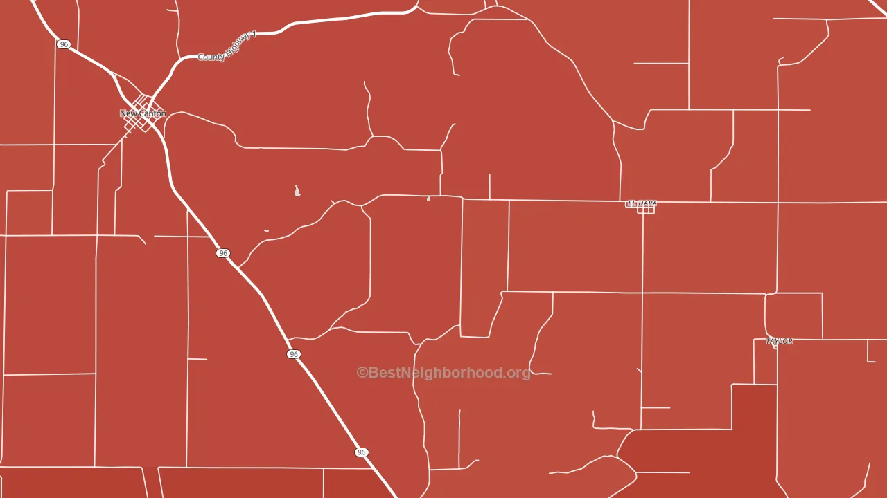 El Dara, IL block-group political-lean map