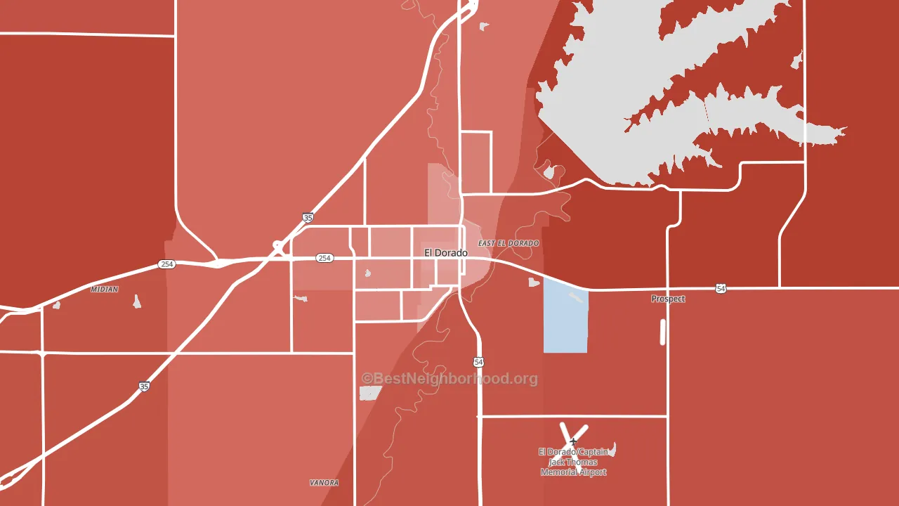 El Dorado, KS block-group political-lean map