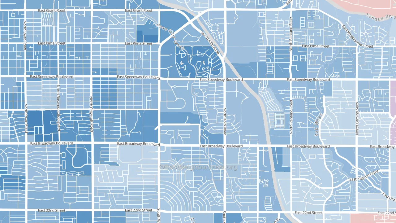 El Gheko, Tucson, AZ block-group political-lean map