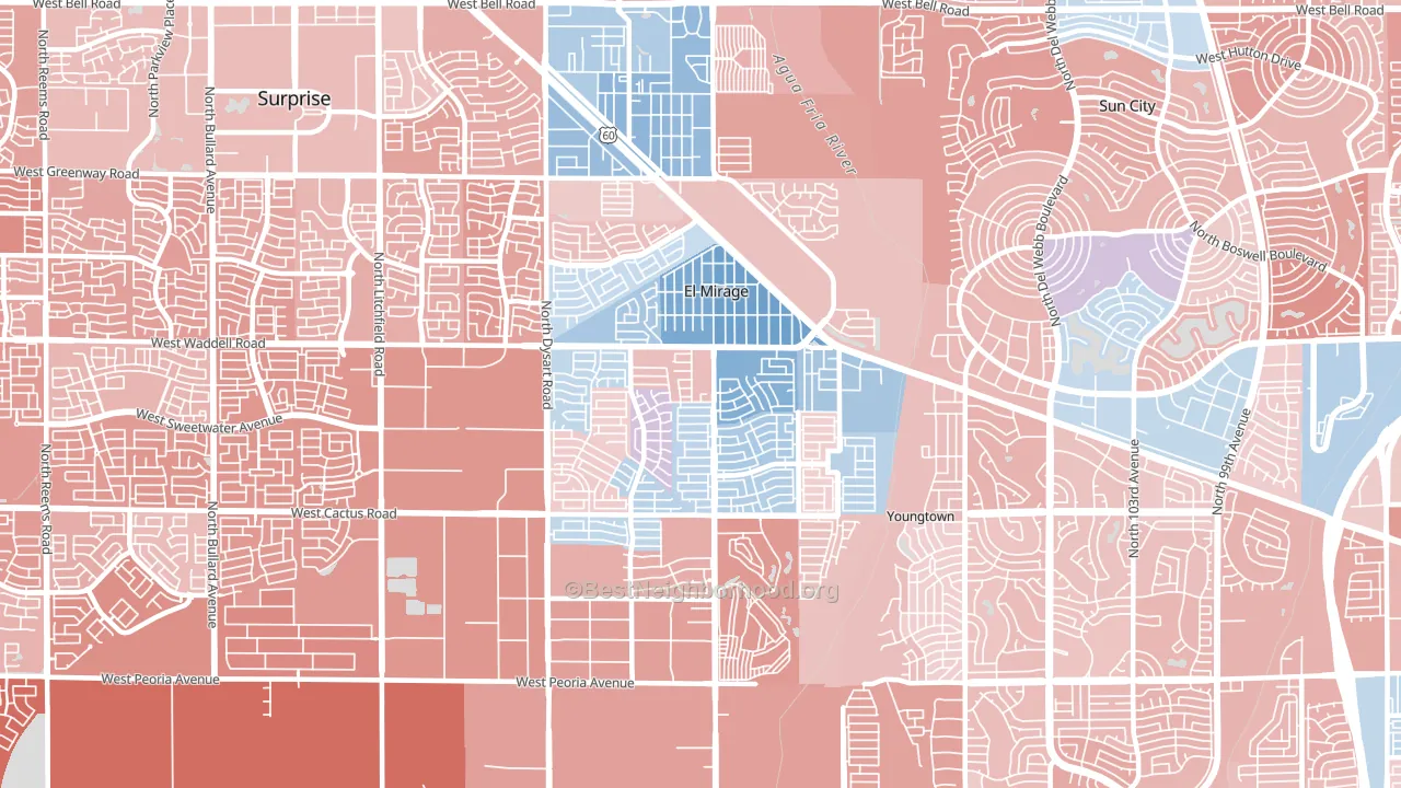 El Mirage, AZ block-group political-lean map