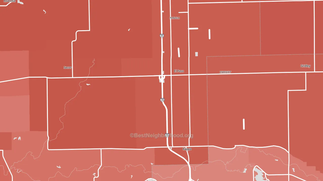 El Paso, IL block-group political-lean map