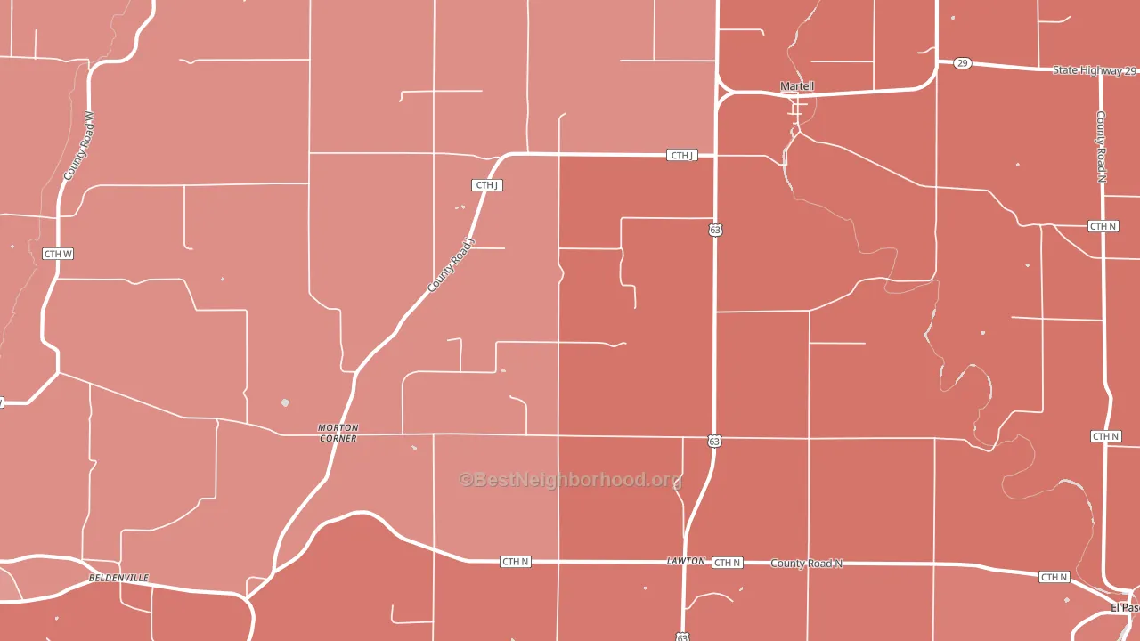 El Paso, WI block-group political-lean map