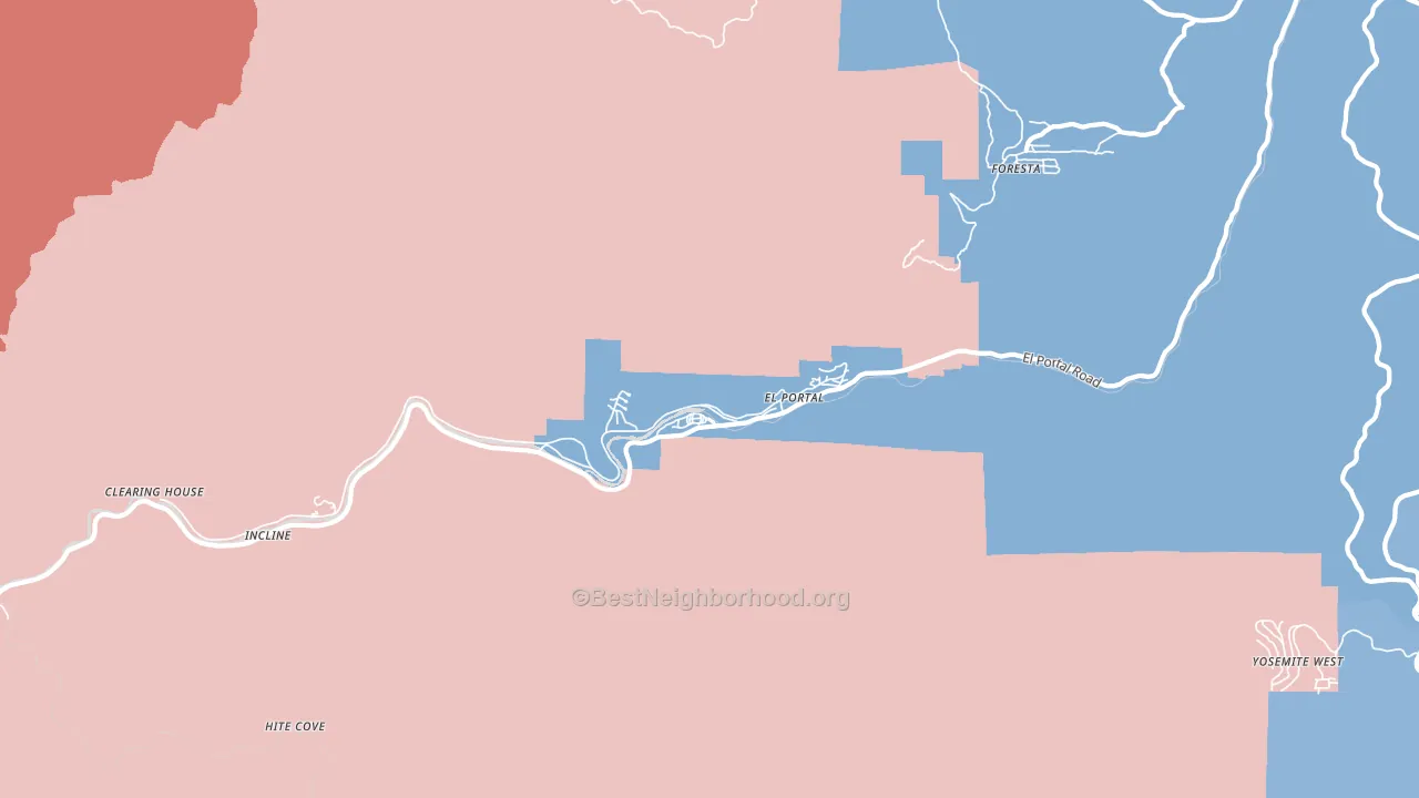 El Portal, CA block-group political-lean map