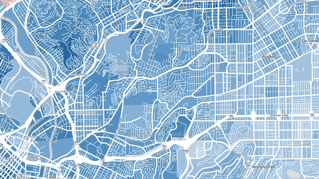 El Sereno, Los Angeles, CA block-group political-lean map