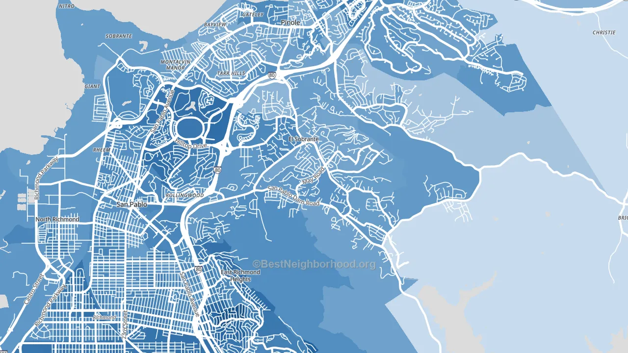 El Sobrante, CA block-group political-lean map