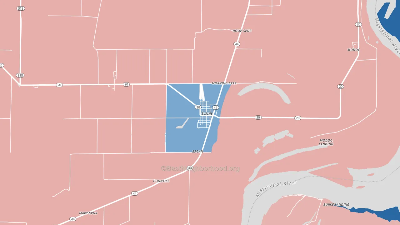 Elaine, AR block-group political-lean map