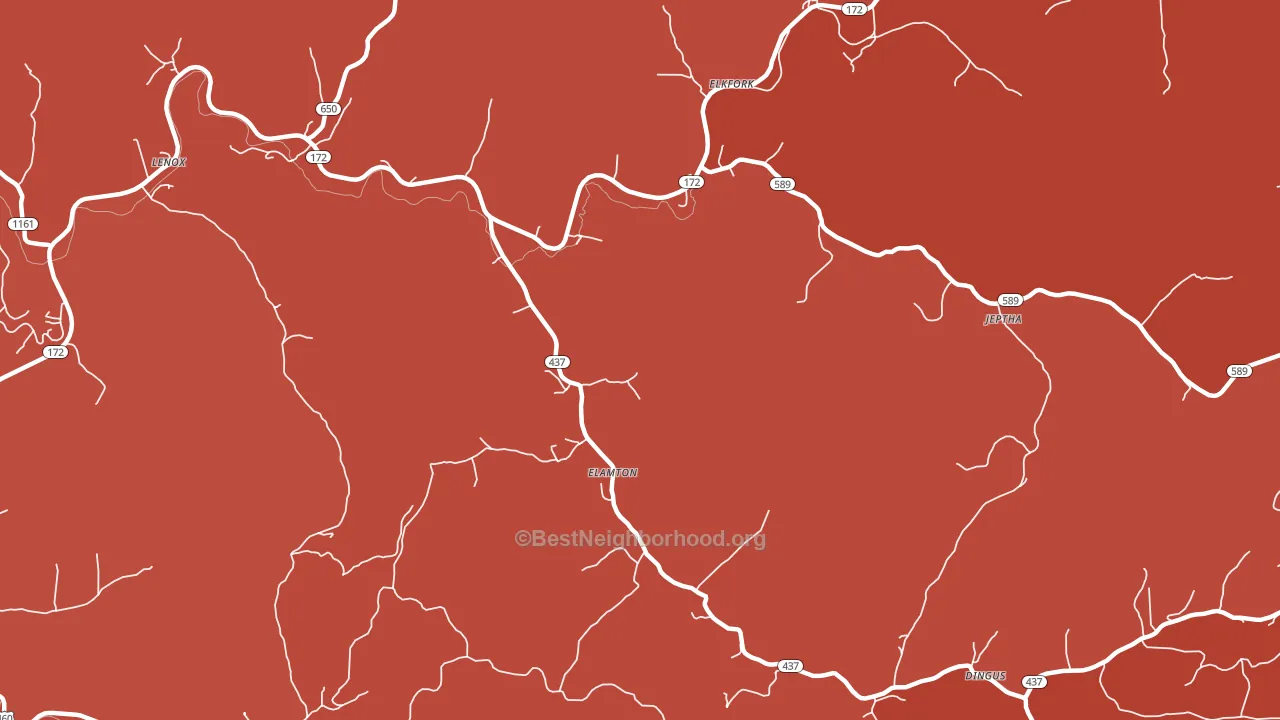 Elamton, KY block-group political-lean map