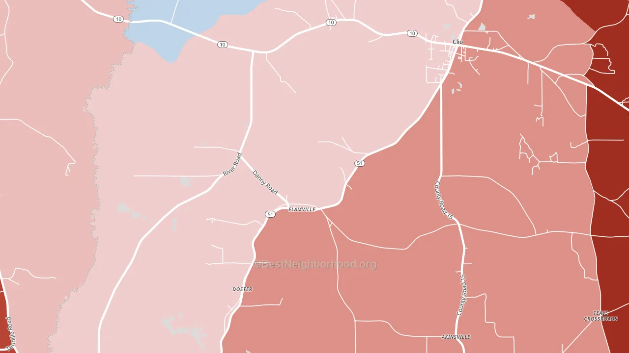 Elamville, AL block-group political-lean map