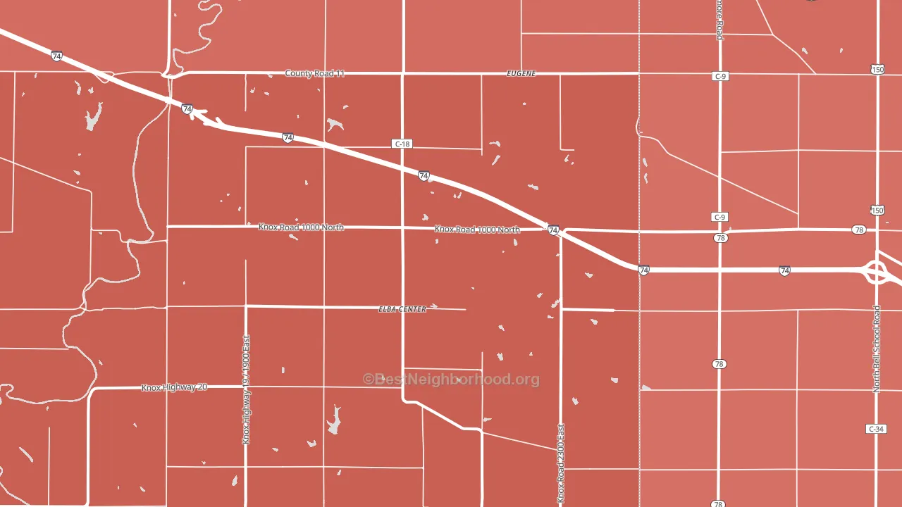 Elba Center, IL block-group political-lean map