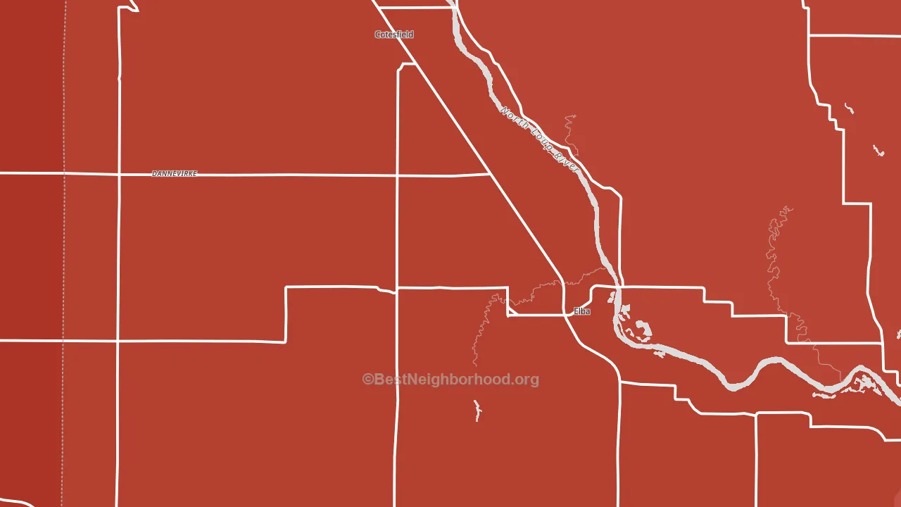 Elba, NE block-group political-lean map
