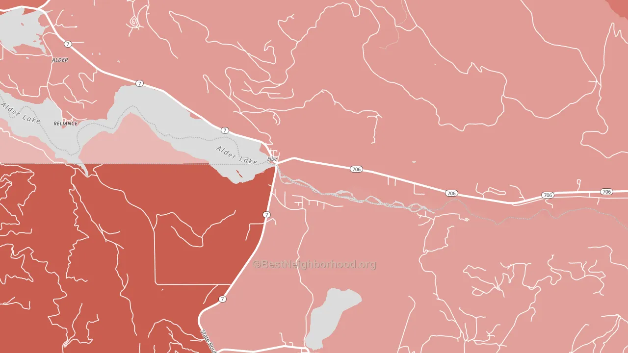 Elbe, WA block-group political-lean map