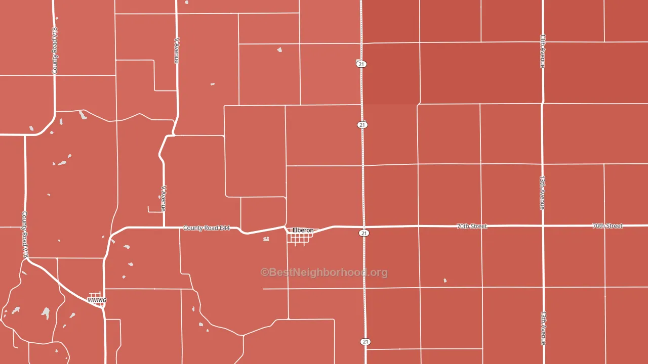 Elberon, IA block-group political-lean map