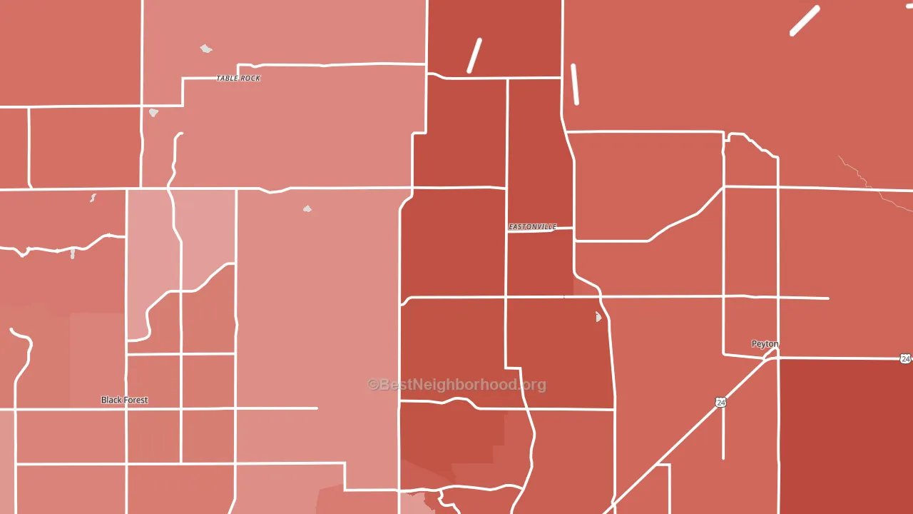 Elbert, CO block-group political-lean map
