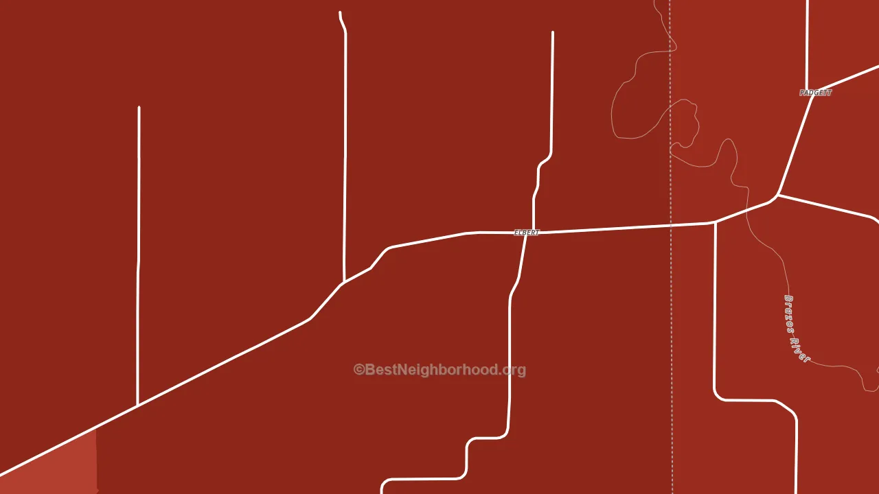 Elbert, TX block-group political-lean map