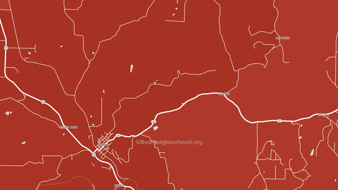 Elberta, AR block-group political-lean map