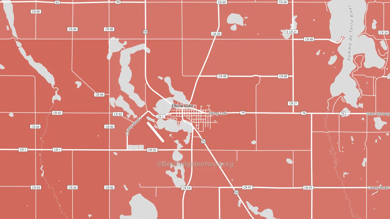 Elbow Lake, MN block-group political-lean map