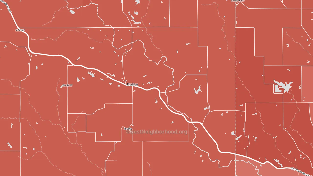 Elbridge, IL block-group political-lean map
