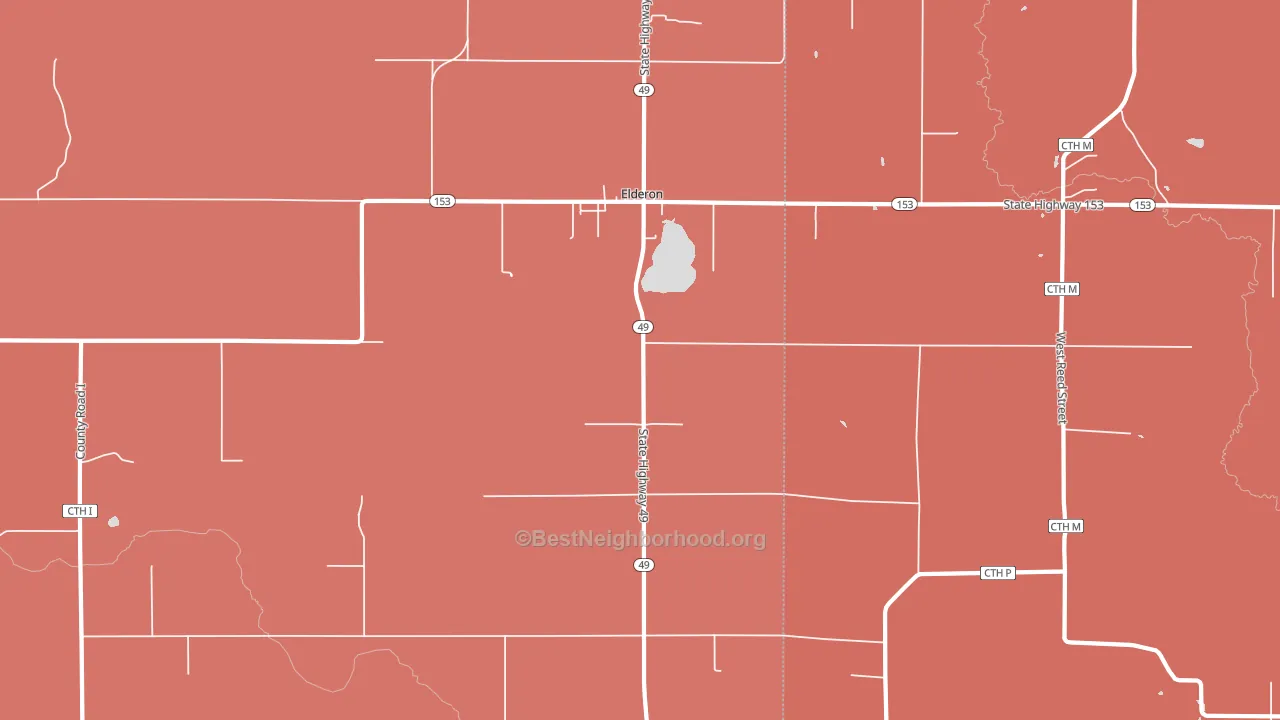 Elderon, WI block-group political-lean map