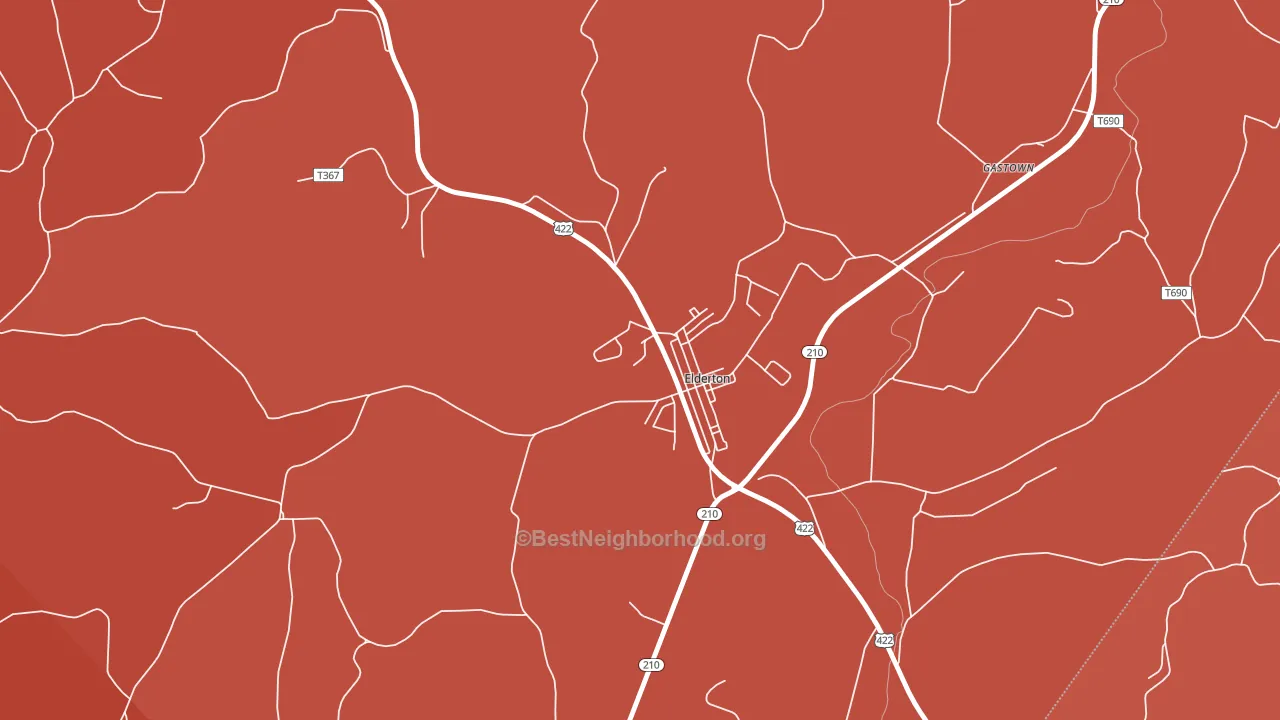 Elderton, PA block-group political-lean map