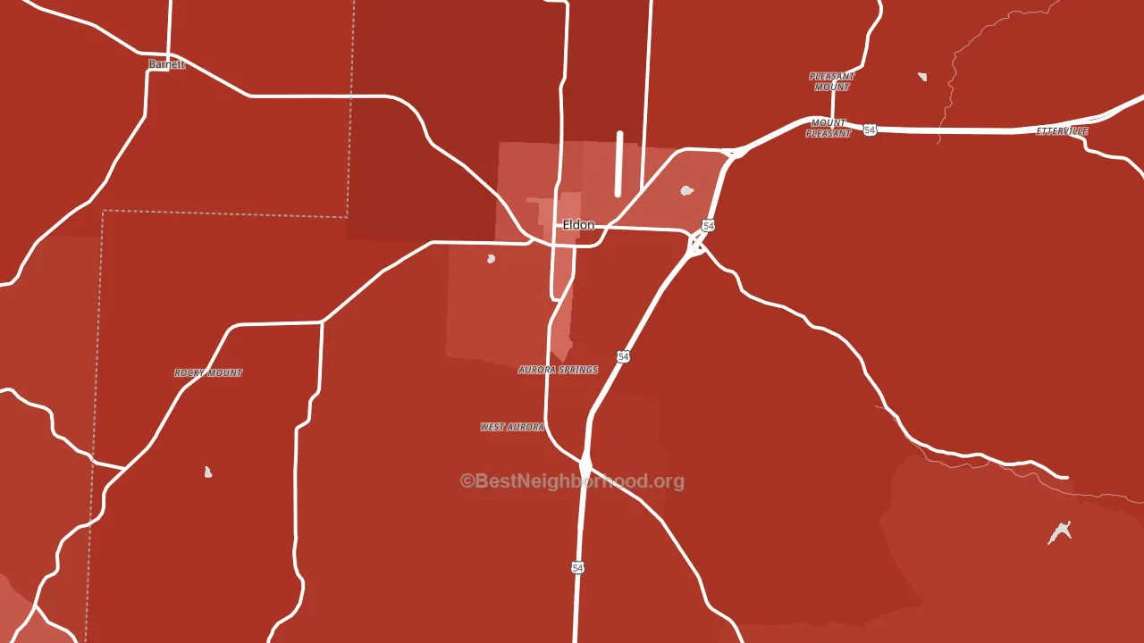 Eldon, MO block-group political-lean map