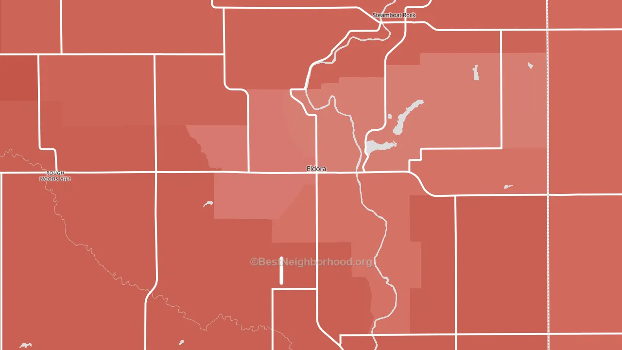 Eldora, IA block-group political-lean map
