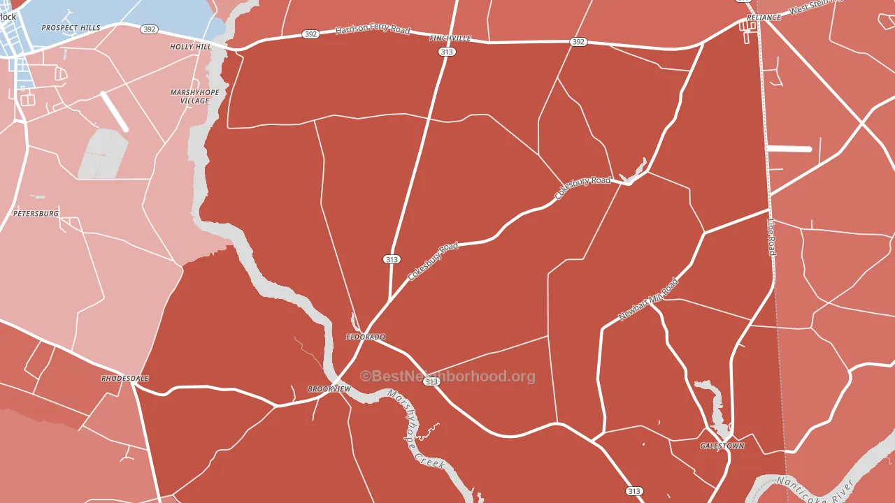 Eldorado, MD block-group political-lean map
