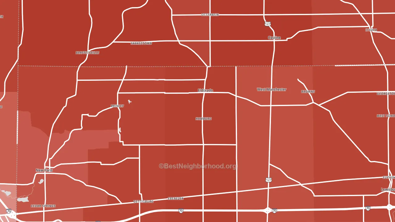 Eldorado, OH block-group political-lean map
