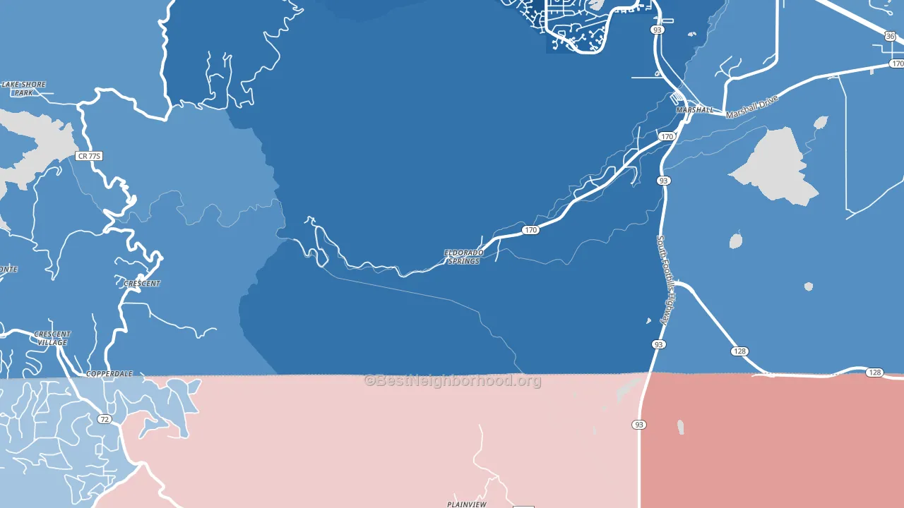 Eldorado Springs, CO block-group political-lean map