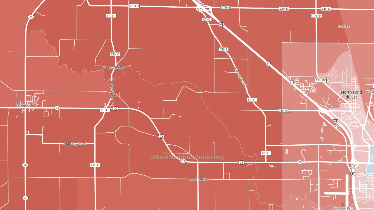 Eldorado, WI block-group political-lean map
