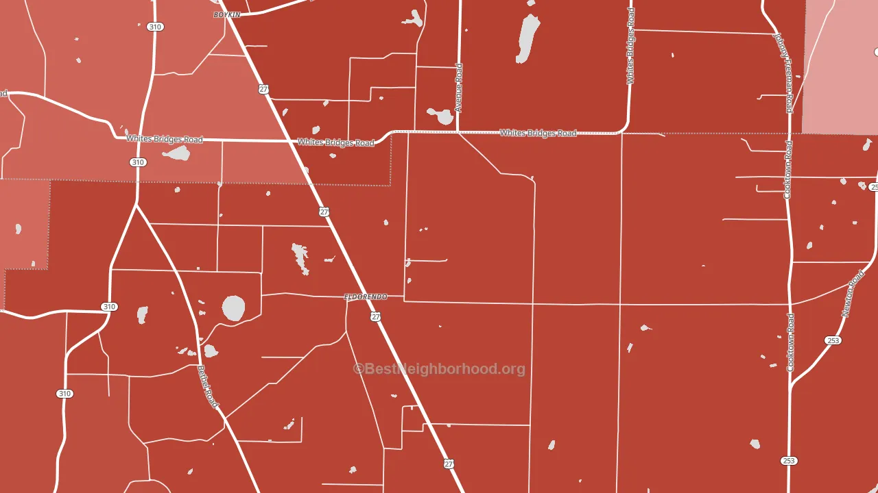 Eldorendo, GA block-group political-lean map