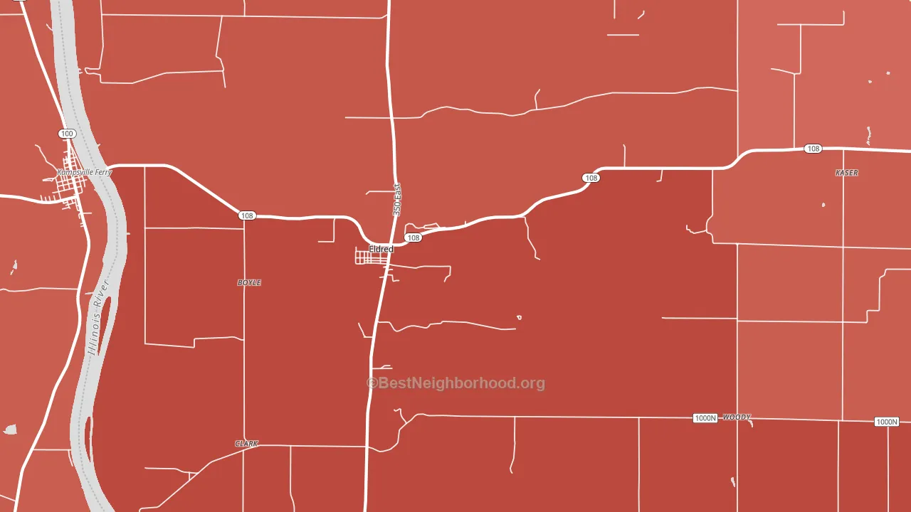 Eldred, IL block-group political-lean map