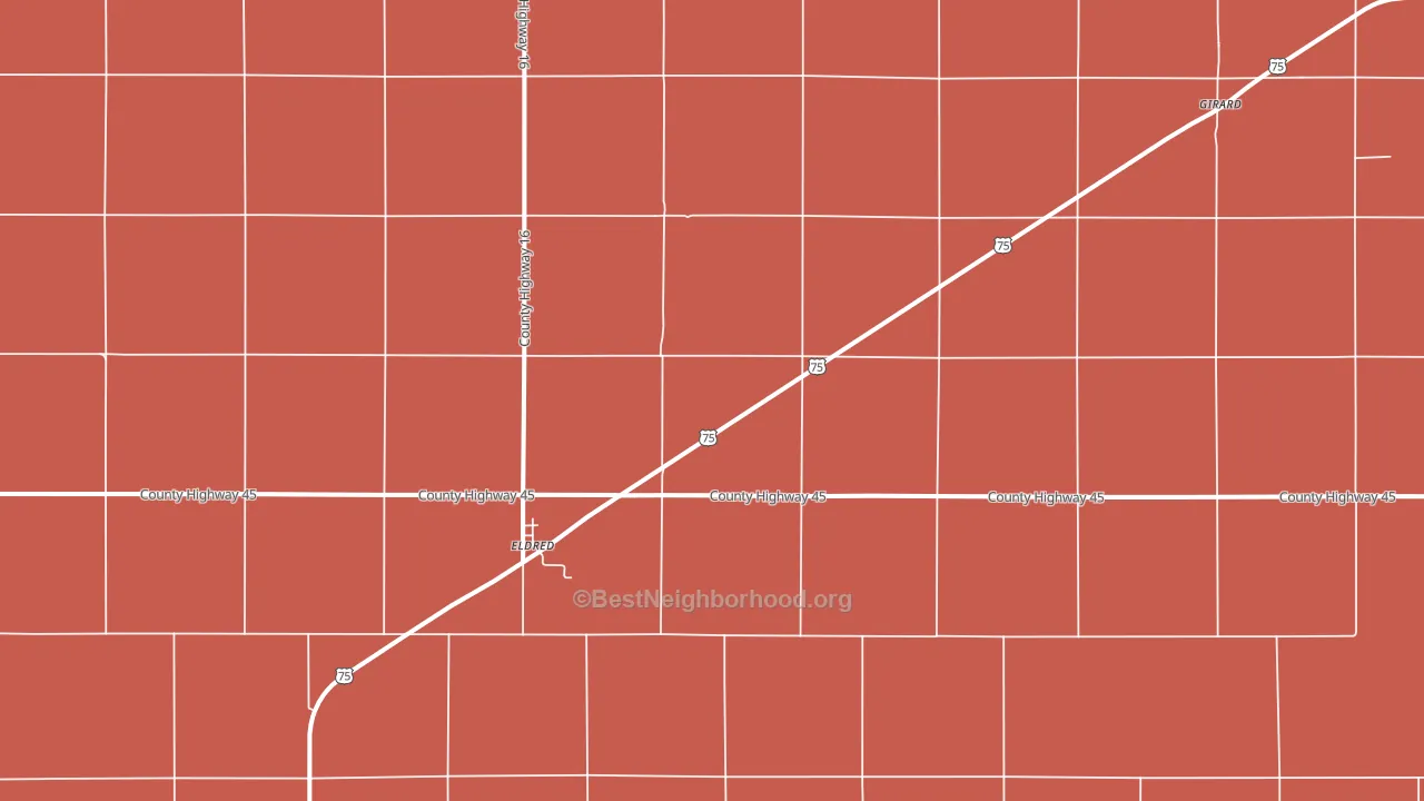 Eldred, MN block-group political-lean map