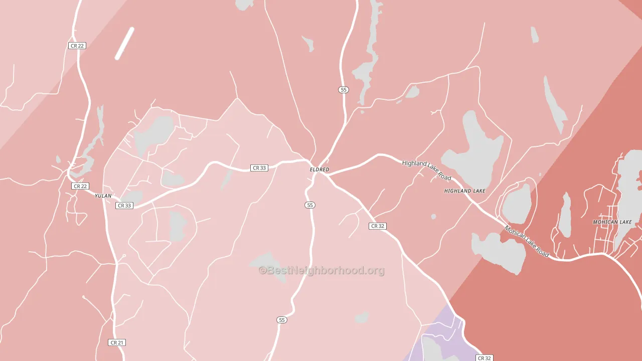 Eldred, NY block-group political-lean map