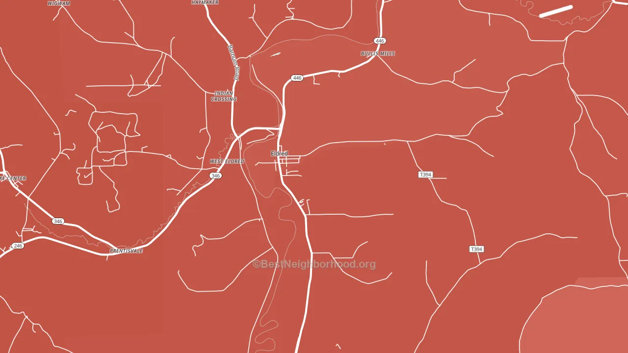 Eldred, PA block-group political-lean map