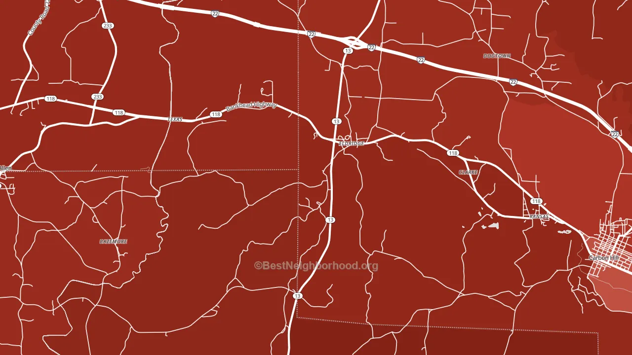 Eldridge, AL block-group political-lean map