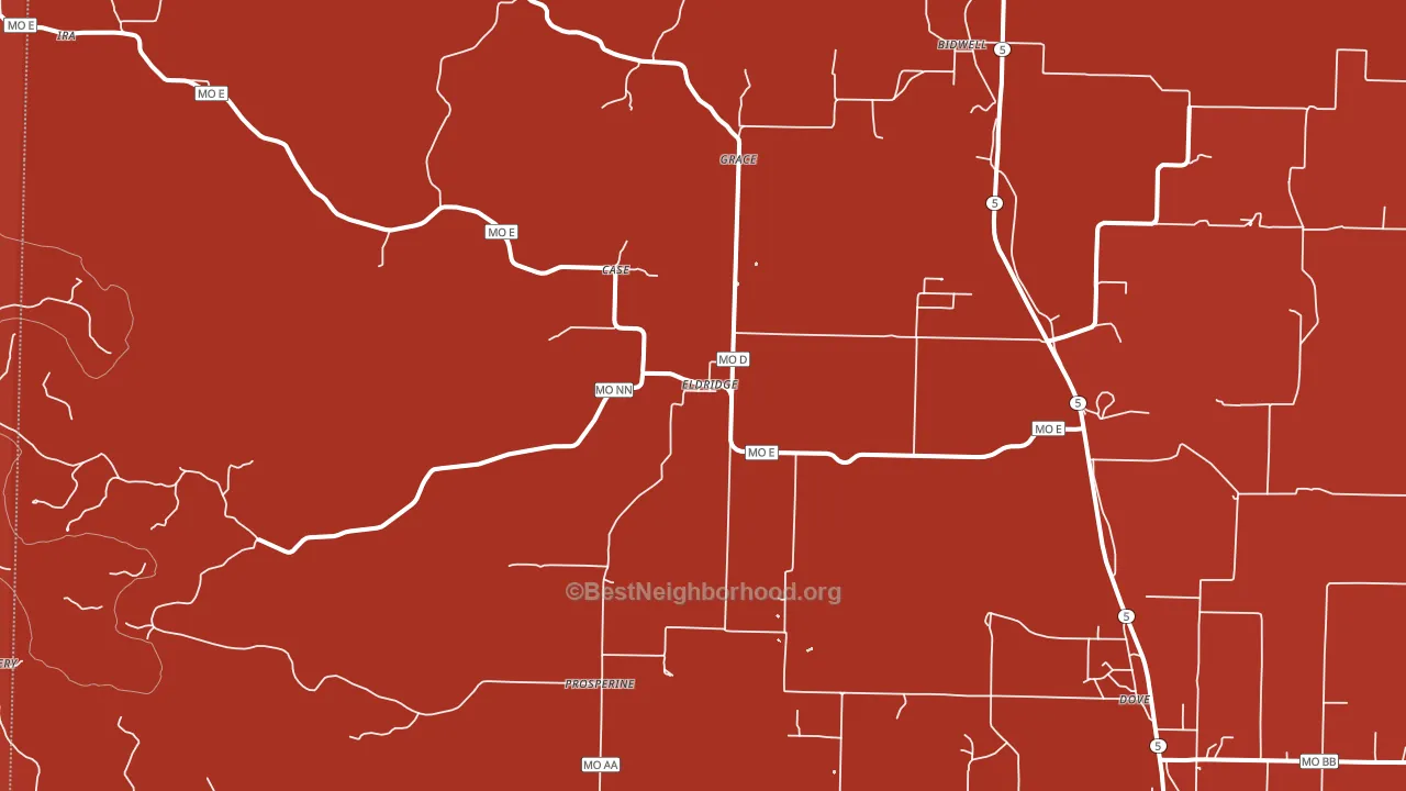 Eldridge, MO block-group political-lean map