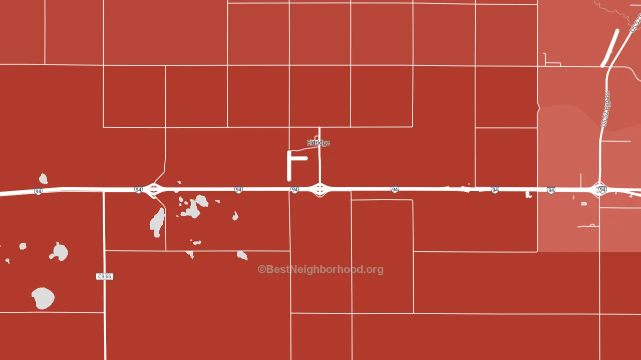 Eldridge, ND block-group political-lean map