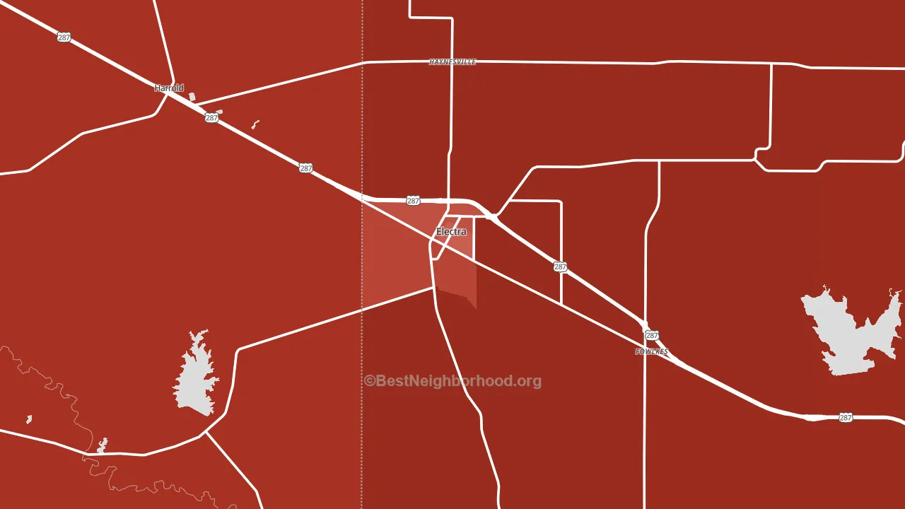 Electra, TX block-group political-lean map