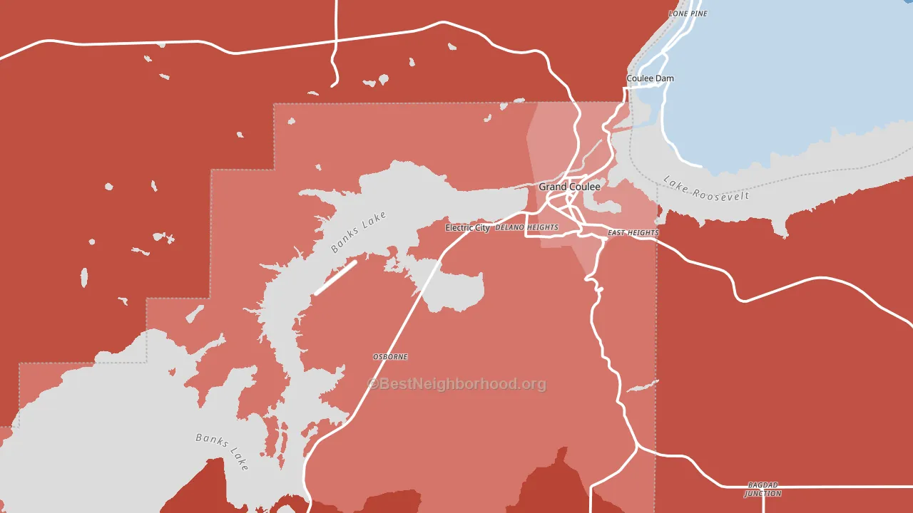 Electric City, WA block-group political-lean map