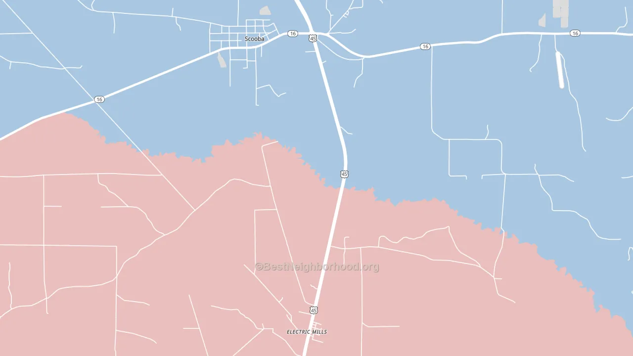 Electric Mills, MS block-group political-lean map