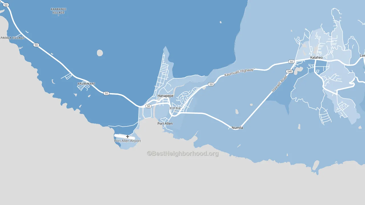 Eleele, HI block-group political-lean map