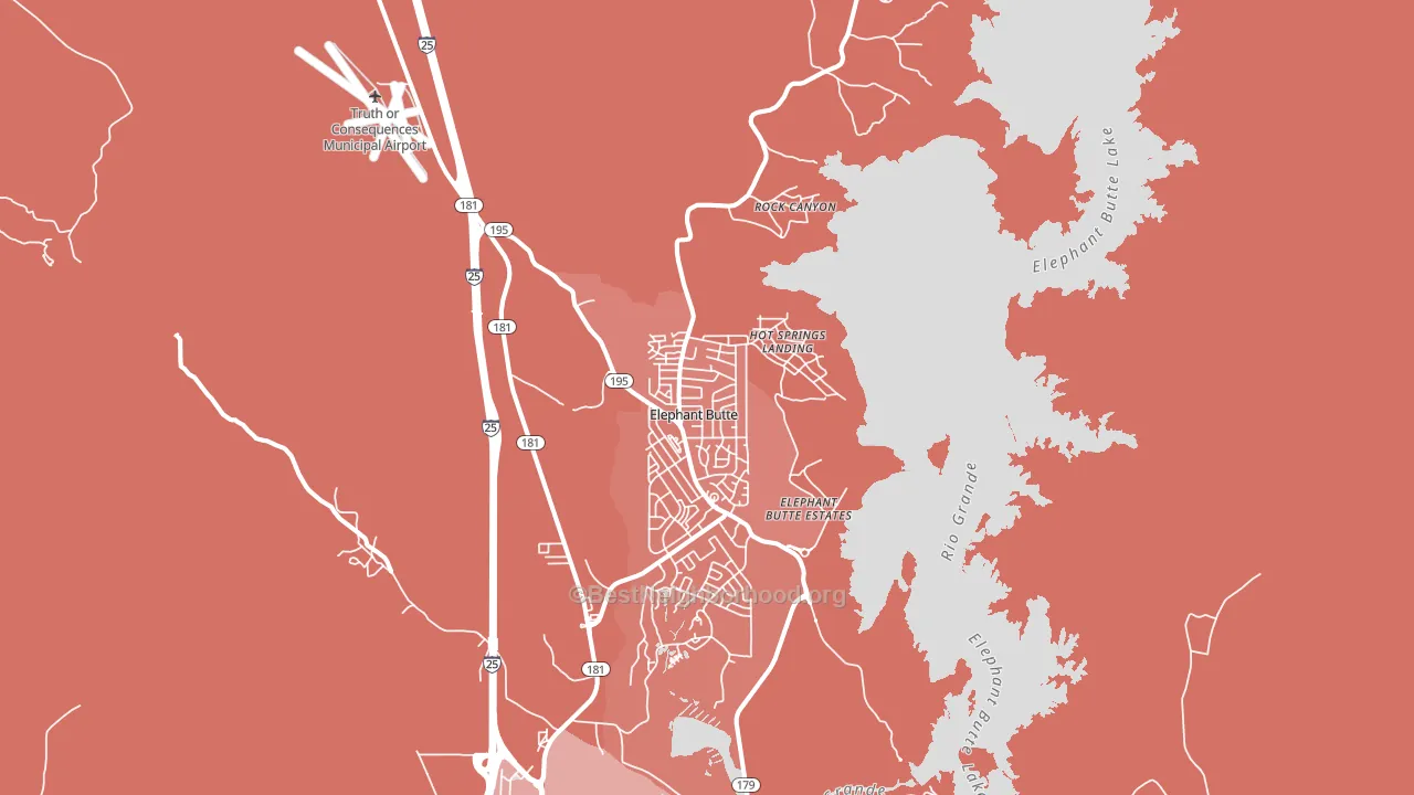 Elephant Butte, NM block-group political-lean map