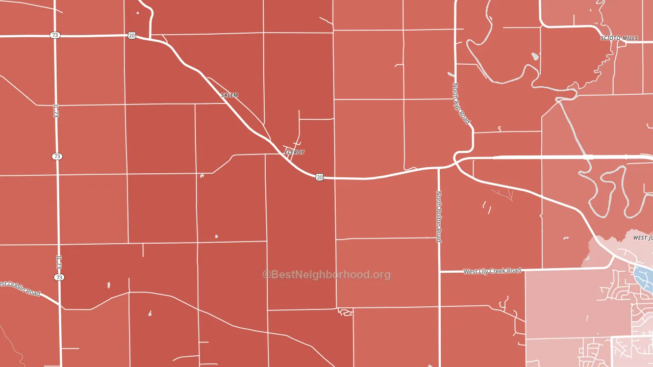 Eleroy, IL block-group political-lean map