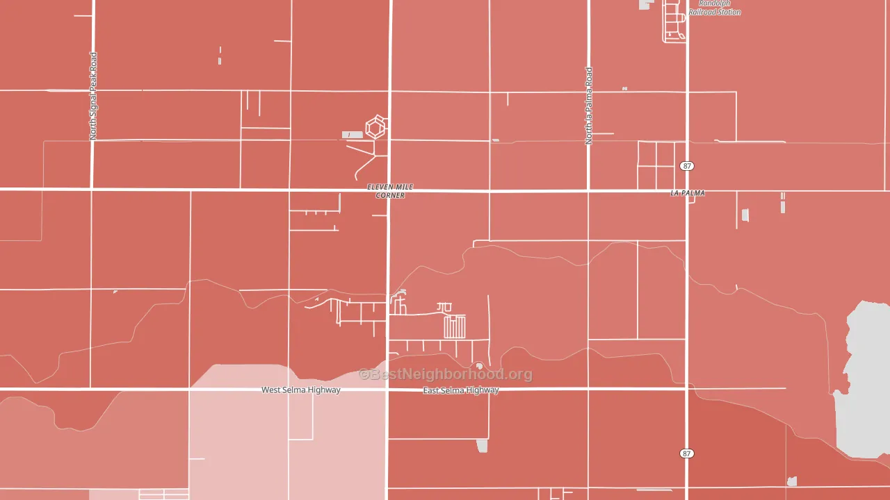 Eleven Mile Corner, AZ block-group political-lean map
