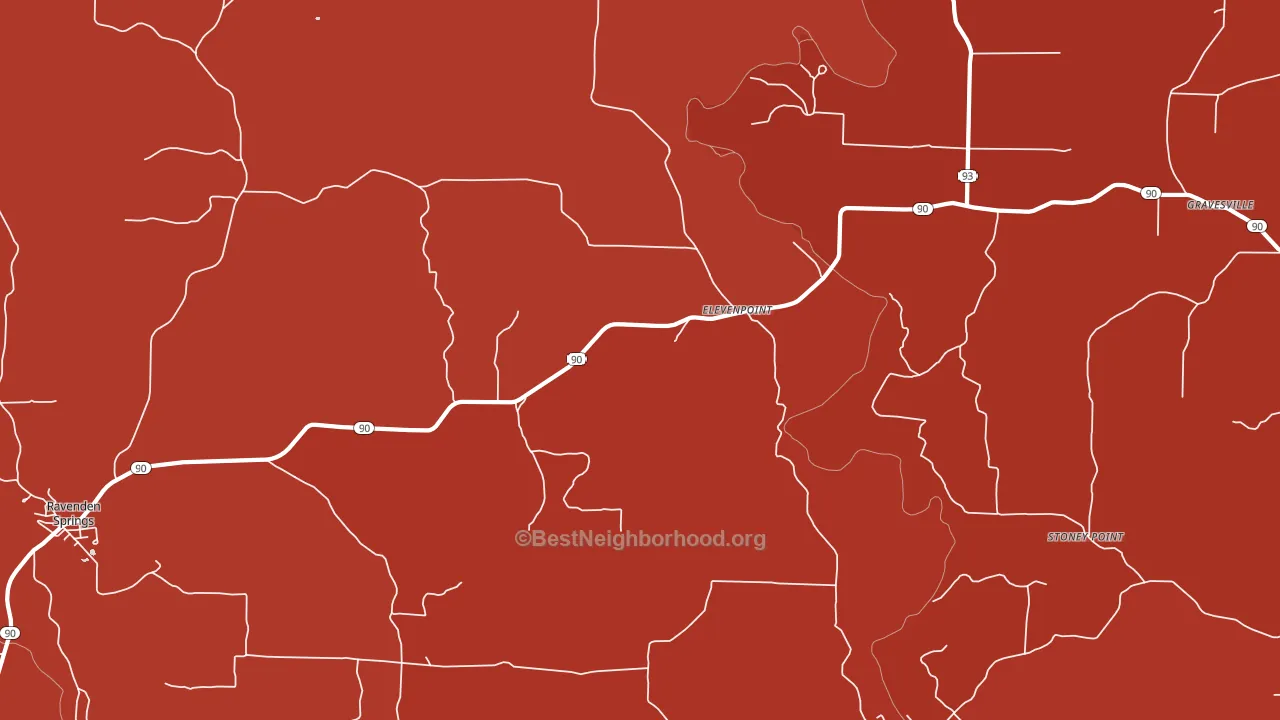 Elevenpoint, AR block-group political-lean map